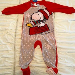 Peanuts Snoopy Fleece Christmas/Holiday Pajamas.